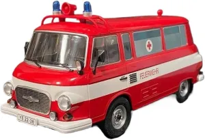 1 18 for Barkas B1000 Van Ambulance Diecast Miniature Car Model Simulation Classic Souvenir Motor Vehicles Toys