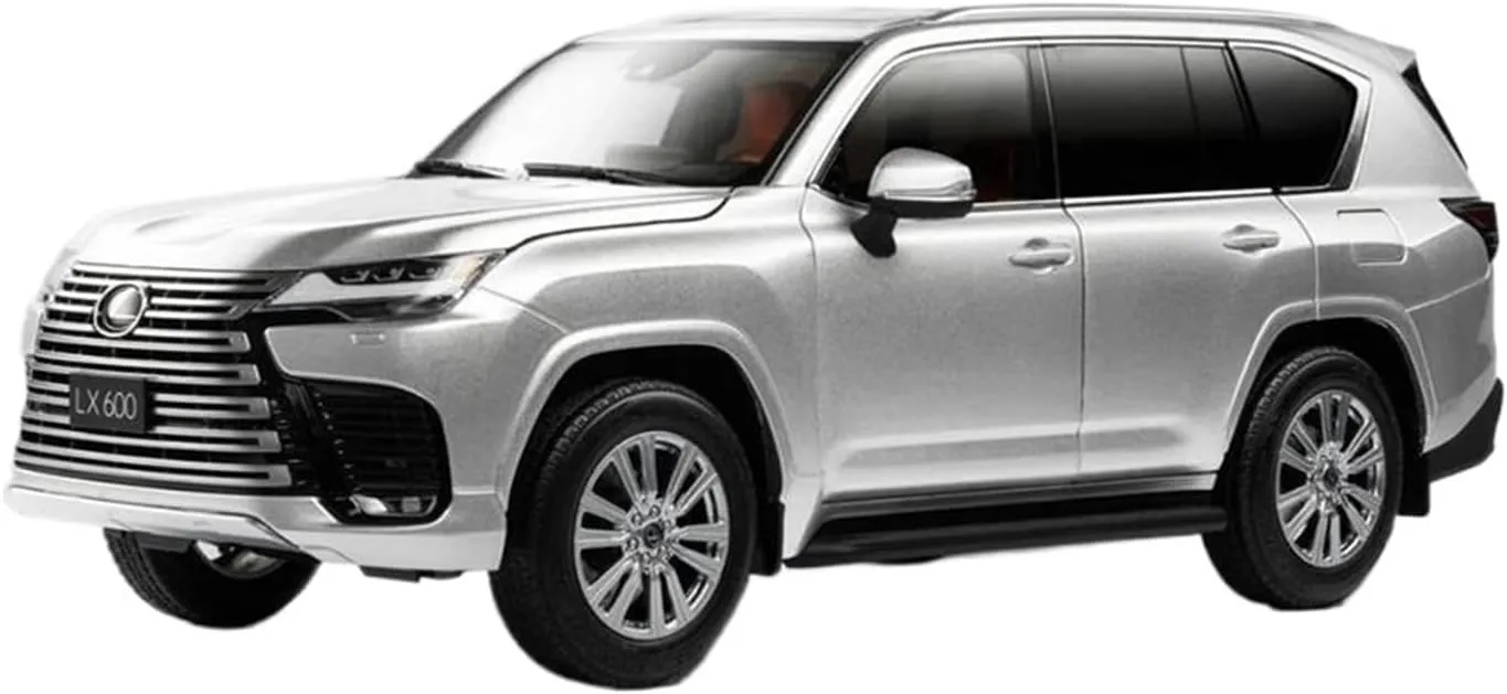1 18 for Lexus LX600 SUV Alloy Car Model Static Decoration Collection Metal Material Decorations Non-Remote App Controlled Toys(Silver)