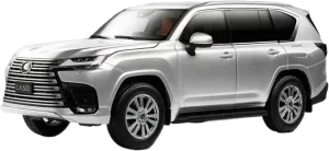 1 18 for Lexus LX600 SUV Alloy Car Model Static Decoration Collection Metal Material Decorations Non-Remote App Controlled Toys(Silver)