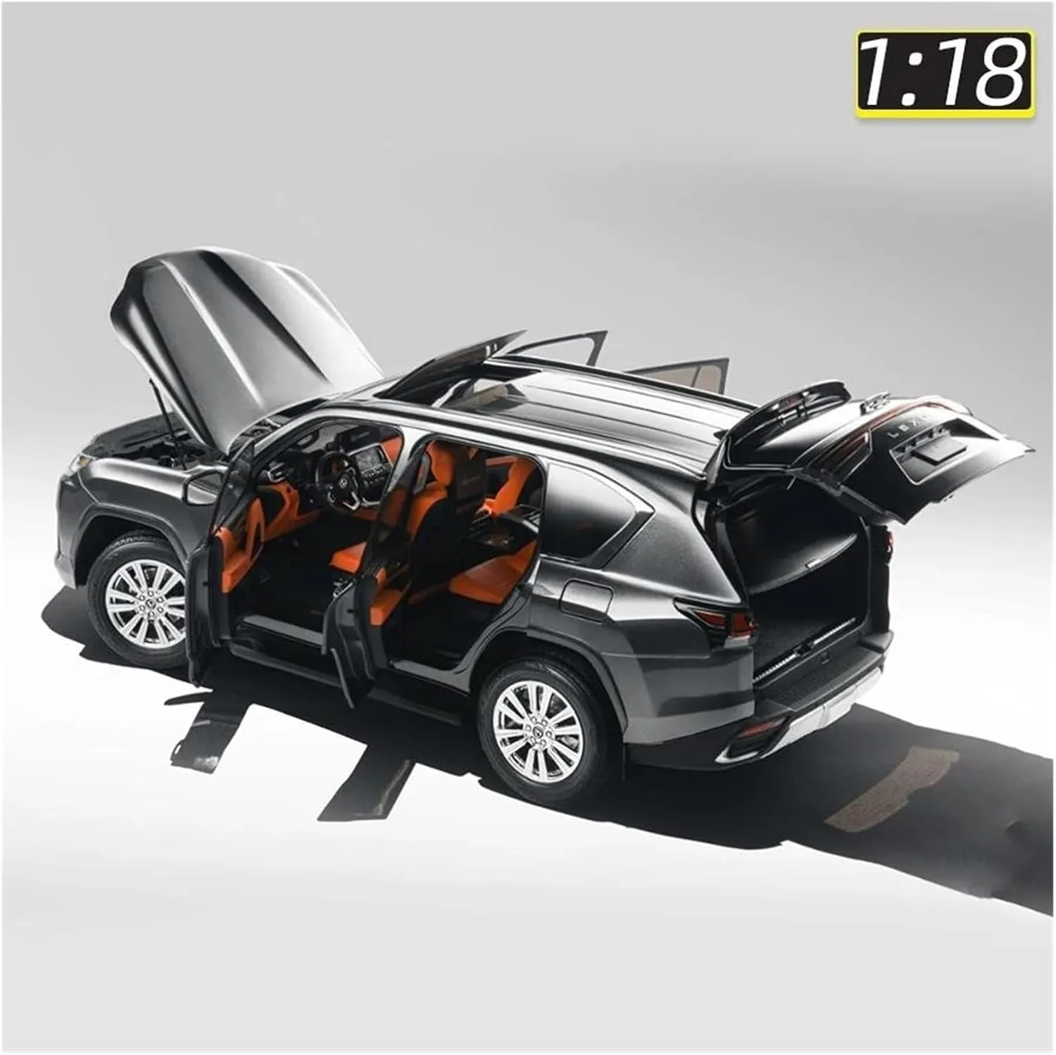1 18 for Lexus LX600 SUV Alloy Car Model Static Decoration Collection Metal Material Decorations Non-Remote App Controlled Toys(Silver)