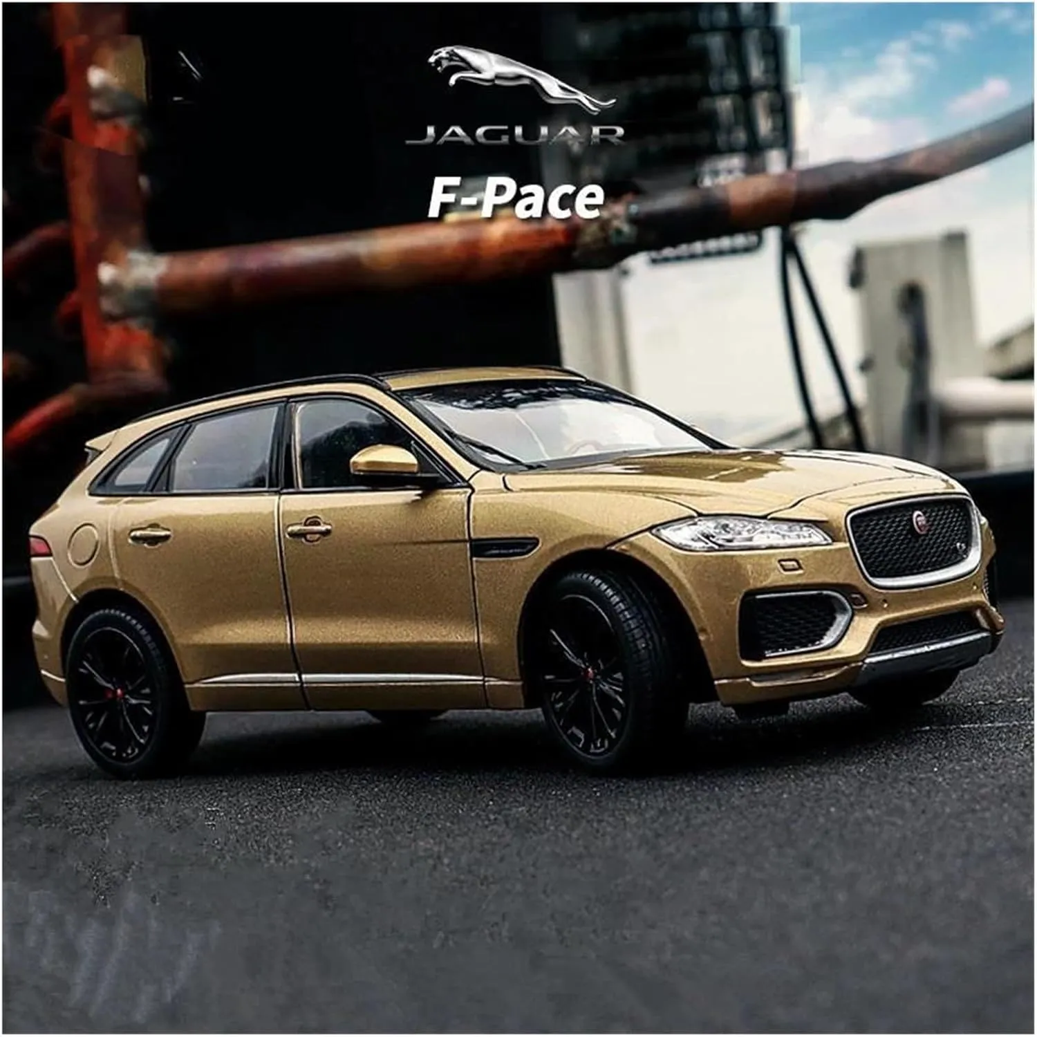 1 24 for Jaguar F-Pace SUV Alloy Car Model Diecast Metal Toy Vehicles Car Model Simulation Collections Gift Simulation Vehicle Playset(Blue)