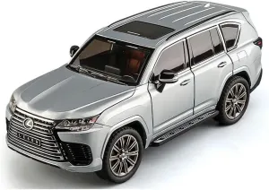 1 24 for Lexus LX600 SUV Alloy Car Model Diecast Metal Off-Road Vehicles Sound and Light Car Model Collections Simulation Vehicle Playset(Gray)