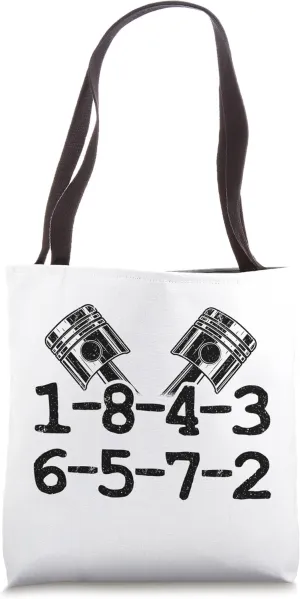 1-8-4-3-6-5-7-2 Firing Order Big Block V8 Car Guy Garage Tote Bag
