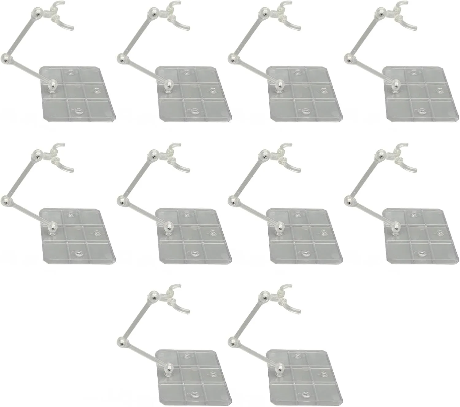 10 Sets Transparent Acrylic Anime Figure Stand, Adjustable Display Holder Base for 6in Action Figures, Premium Material, Ideal for Figure Collection