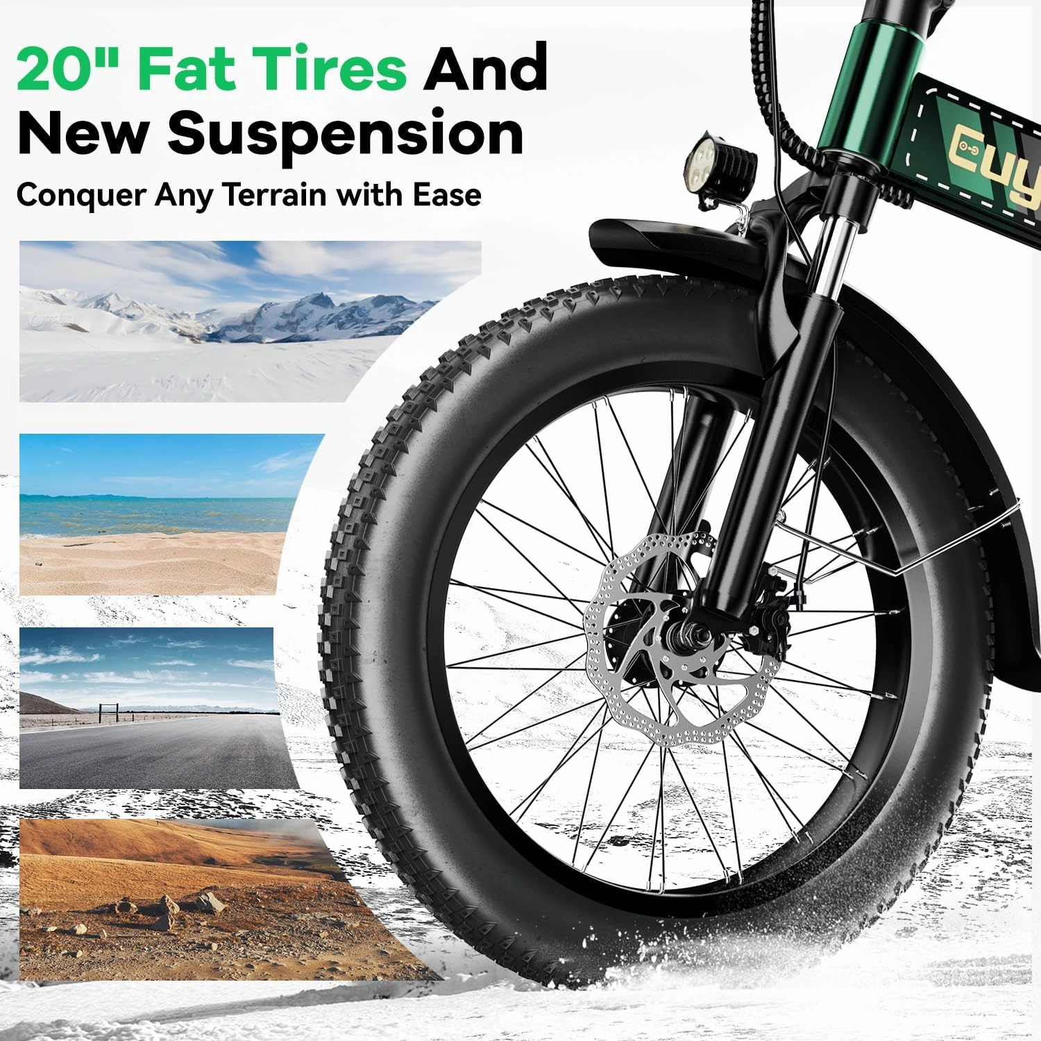 1000W Folding Electric Bike,48V 20AH Removable Battery E Bike,30 MPH,80 Miles Max Range Electric Bike for Adults,20" Fat Tire Foldable ebike,Adult Electric Bicycle for Commute Beach Snow