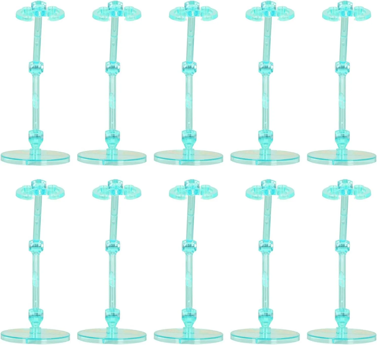 10PCS Action Figure Stands, Plastic Translucent Doll Model Supports, Display Holders for 6 Inch Dolls, Secure and Adjustable Bases with Accessories (plastic 3)
