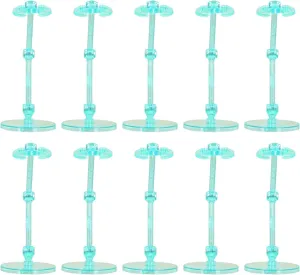 10PCS Action Figure Stands, Plastic Translucent Doll Model Supports, Display Holders for 6 Inch Dolls, Secure and Adjustable Bases with Accessories (plastic 3)