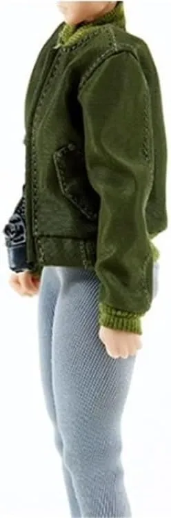 1/12 Scale Female Clothes,Figure Doll Clothes Coat Jacket Costume for 6" Female Soldier Action Figure Body Doll(Green)