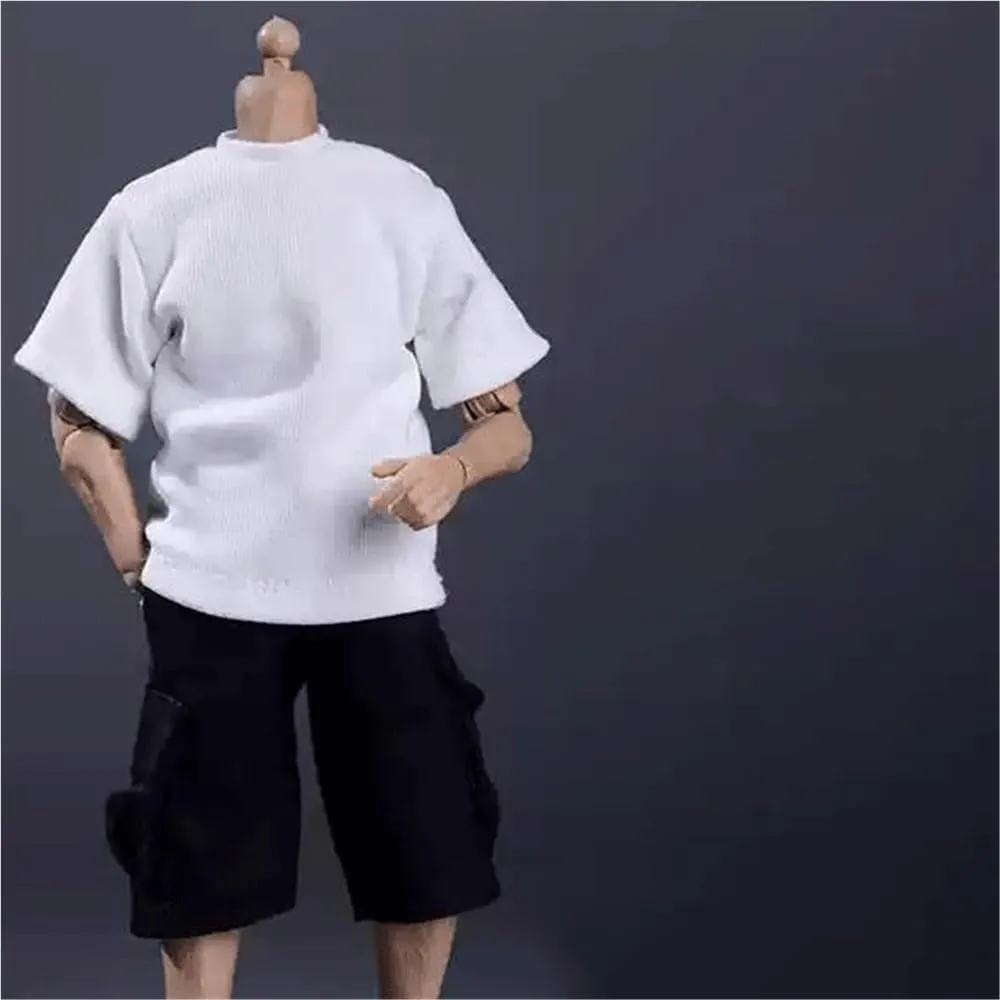 1/12 Scale Male Soldier Figure Doll Short Sleeved T Shirt Cargo Shorts Clothes for 6" Action Figure Clothes Doll