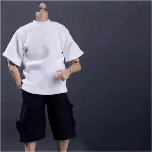 1/12 Scale Male Soldier Figure Doll Short Sleeved T Shirt Cargo Shorts Clothes for 6" Action Figure Clothes Doll