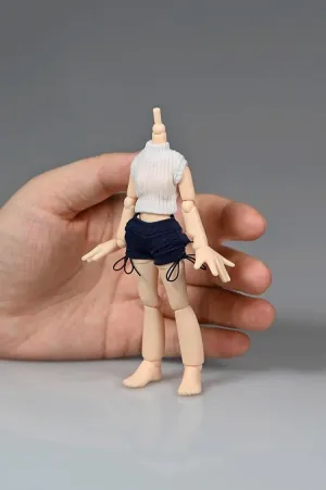 1/12 Scale Male/Female Soldier Model Figure Doll Clothes Sleeveless Turtleneck Shirts Shorts for 6 Inch Movable Doll Action Figure Accessories Doll
