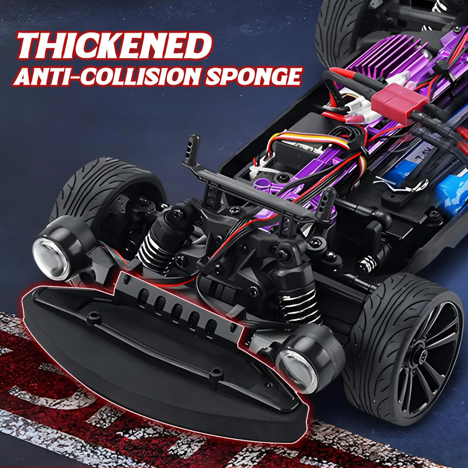 1/16 Fast RC Cars for Adults, RC Drift Car, 38KM/H High-Speed 4WD, Full Proportional Control, 6 LED Light Modes, 2 Rechargeable Batteries, RTR Drifting for Adults, Gift for Boys Kids and Girls
