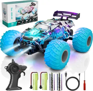 1:18 RC Cars,Remote Control Car RC Truck for Kids Boys Ages 4-7 8-12 Adults Toddler, Off Road Radio Controlled Toy with LED Lights,20KMH,40Mins,2.4Ghz