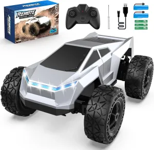 1:18 Scale Remote Control Car Truck, 2.4GHz All-Terrain RC Car Toy with LED Lights, Boy Toys Monster RC Trucks Birthday Gifts for 4 5 6 7 8 9 10 Year Old Boys Age 4-6 6-8 8-12
