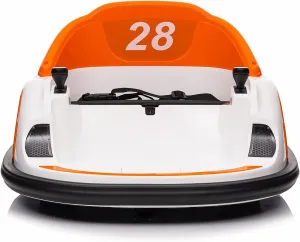 12V Kids Electric Ride On Bumper Car, Toddlers Bumper Car with Remote Control, Baby Bumping Toy with 360 Degree Spin, 3 Speeds, Music, Led Lights, for Boys Girls 1.5 , Orange