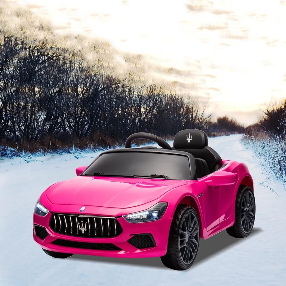 12V Ride On Car with Parent Remote Control Battery Powered Electric Car with 2 Motors Led Lights MP3 Horn Gift for Boys Girl