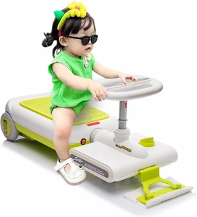 12V Electric Ride-On Car for Kids with Cleaning Fun | Go Kart | 3 in 1 Kids Electric Vehicle | Detachable Cleaner & LED Lights,Safe Toy for Ages 3-8, Indoor/Outdoor (Green)