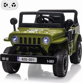 12V Kids Electric Vehicle Ride-On Truck with Remote Control, Electric Ride-On Car Toys with Spring Suspension, Adjustable Speeds, LED Lights, Music, and Safety Belt for Boys and Girls