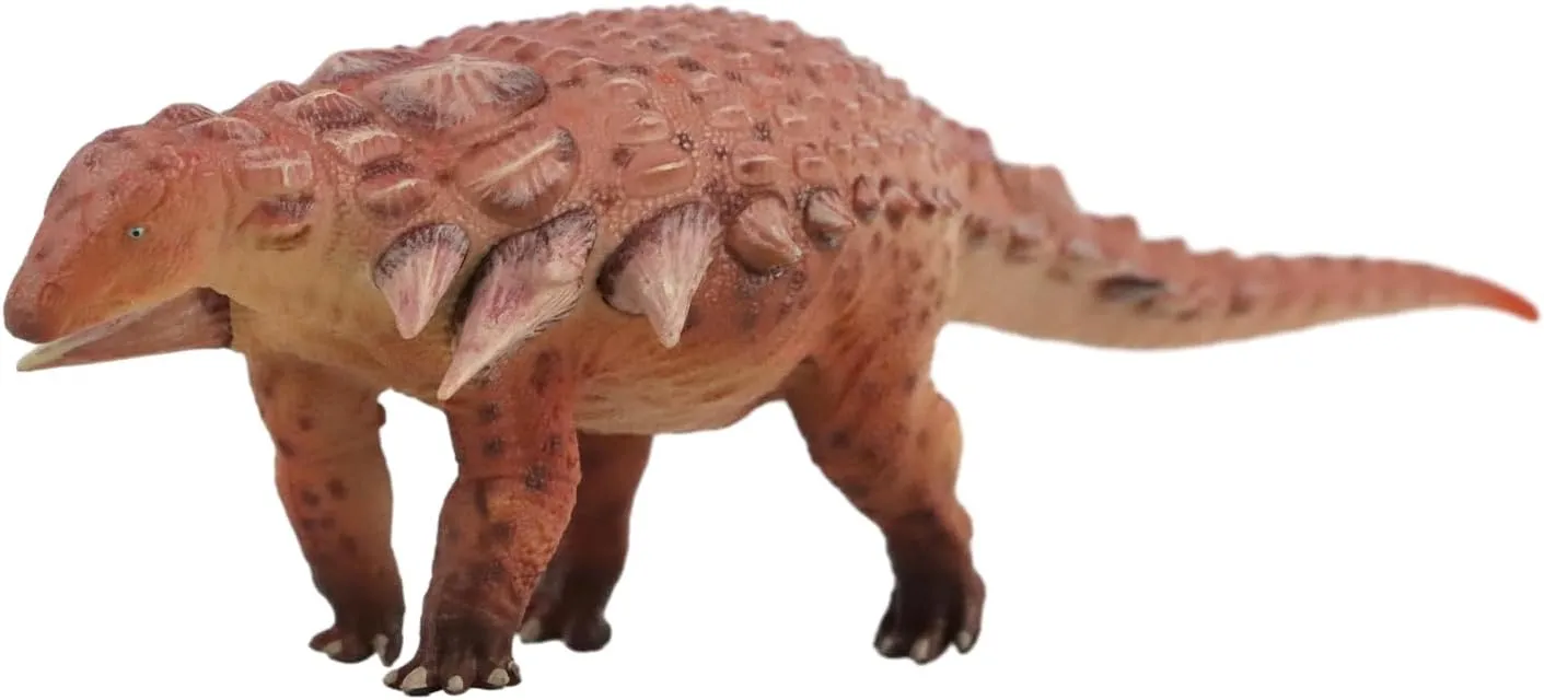 1:35 Scale Edmontonia Figure Nodosauridae Ankylosauria Dinosaur Collection PVC Prehistoric Animal Model Collector Simulation Decoration Gift for Adult (Red)