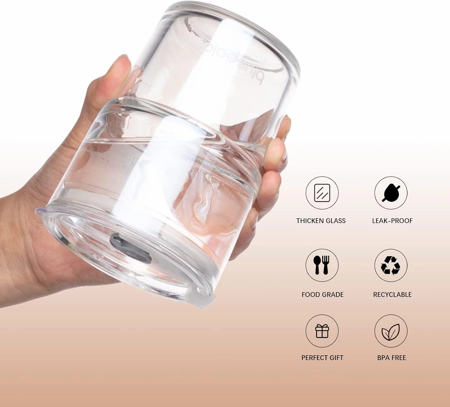13oz/400ml Glass Water Tumbler with Straw and Lid Sealed Carry On Thick Wall Iced Coffee Cup Glass Cup for Water, Iced Tea Fruit Juice Etc (Aurora White,2Pack…