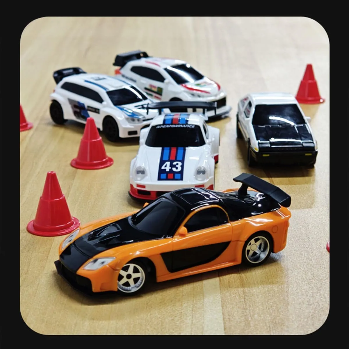 1/43 Mini 4WD RC Drift Car, 2.4G Full-Proportional Mini Electric RC Racing Car Model with LED Lights,15 KM/H High Speed Sports Vehicle
