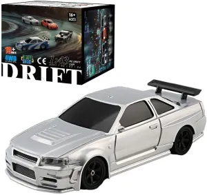 1/43 Scale Electric Mini RC Racing Drift Car, with Lights Kit 2.4G 4WD Remote Control High-Speed Racing Sports Car for Adults Beginner - RTR Version