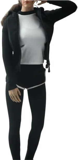 1/6 Scale Female Soldier Figure Sports Jacket T Shirt Shorts Leggings for 12" Action Figure Doll Clothes Doll