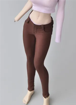1/6 Scale Female Soldier Model Figure Doll Clothes High Waist Pants for 12 Inch Movable Doll Action Figure Accessories（Only Pants,Other Not Included） Doll(Brown)