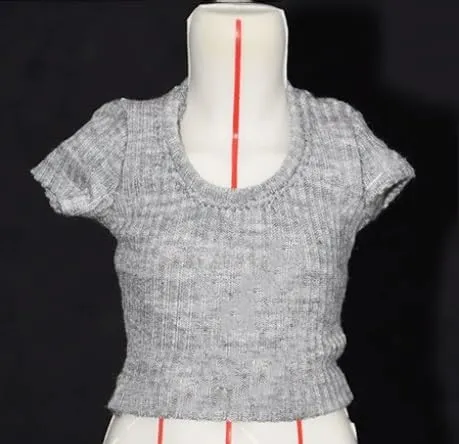 1/6 Scale Female Soldier Model Figure Doll Clothes Round Neck Short Sleeved Knitted Shirt for 12 Inch Movable Doll Action Figure Accessories Doll