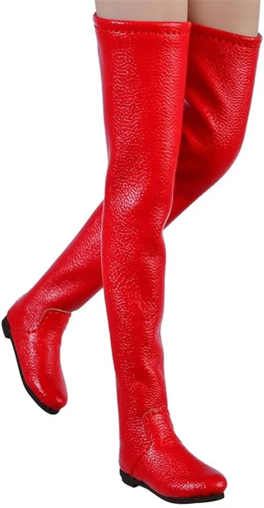 1/6 Scale Female Soldier Model Figure Doll Shoes Flat Boots 4EP1 for 12" Movable Doll Action Figure，Doll Miniatures Accessories Doll(Red)