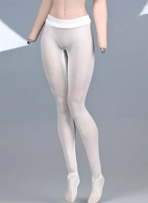 1/6 Scale Female Soldier Model Figure Doll Thigh High Stockings Legging for 12 Inch Movable Doll Action Figure Accessories Doll(White)