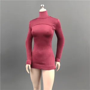 1/6 Scale Female,Figure Doll Clothes High Neck Long Knitted Dress Costume for 12" Female Soldier Action Figure Doll