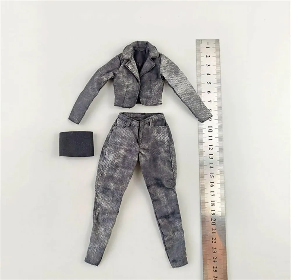 1/6 Scale Female,Figure Doll Clothes Jacket Trousers Underwear Costume for 12" Female Soldier Action Figure Doll(Black)