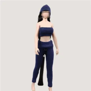 1/6 Scale Female,Figure Doll Clothes Knit Underwear Pants Hats Costume for 12" Female Soldier Action Figure Doll(Blue)