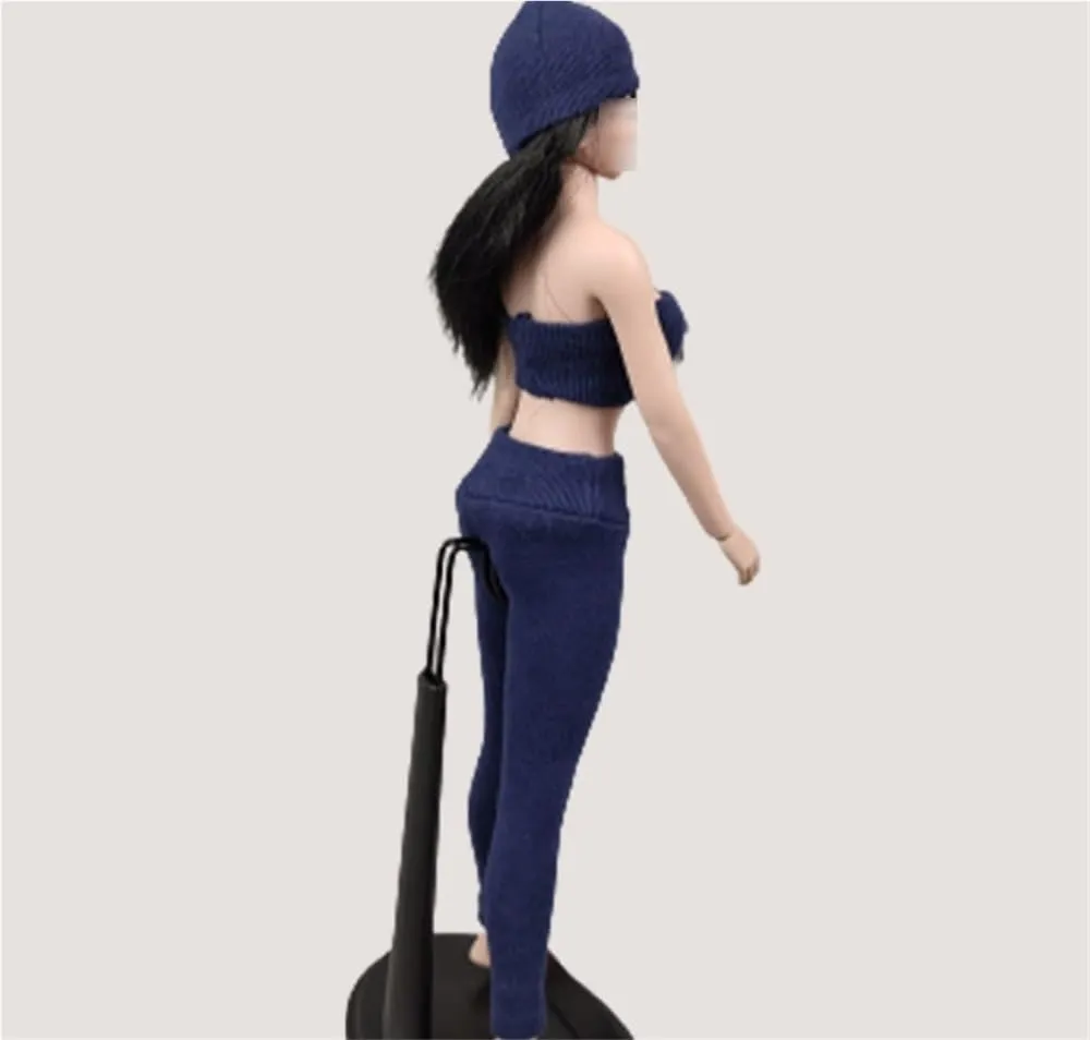 1/6 Scale Female,Figure Doll Clothes Knit Underwear Pants Hats Costume for 12" Female Soldier Action Figure Doll(Blue)