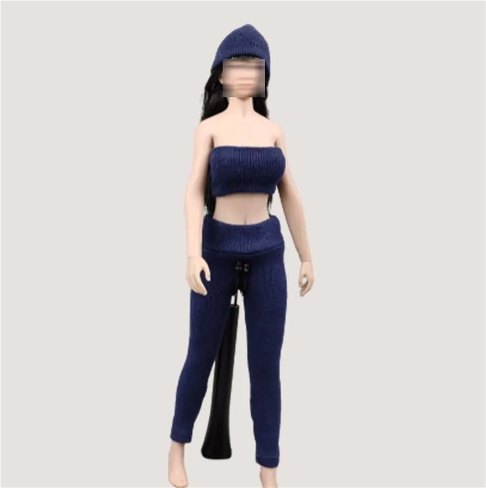 1/6 Scale Female,Figure Doll Clothes Knit Underwear Pants Hats Costume for 12" Female Soldier Action Figure Doll(Blue)