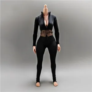 1/6 Scale Female,Figure Doll Clothes Long Sleeves Jumpsuit Waistband for 12" Female Soldier Action Figure Doll