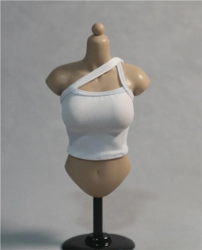 1/6 Scale Female,Figure Doll Clothes Shoulder Sleeveless Shirts Costume for 12" Female Soldier Action Figure Doll(White)