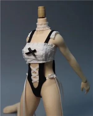 1/6 Scale Female,Figure Doll Clothes Sleeveless Maid Bodysuit Costume for 12" Soldier Action Figure Doll(Black)