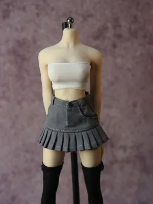 1/6 Scale Female,Figure Doll Clothes Sleeveless Shirt Pleated Skirt for 12" Soldier Action Figure Doll