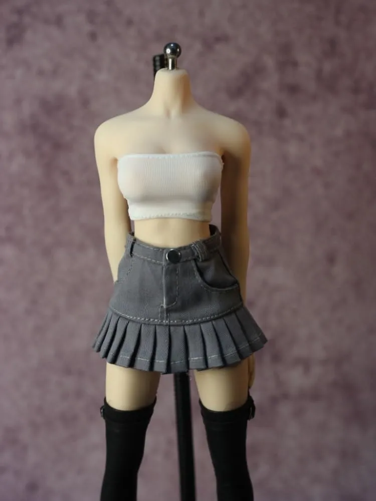 1/6 Scale Female,Figure Doll Clothes Sleeveless Shirt Pleated Skirt for 12" Soldier Action Figure Doll