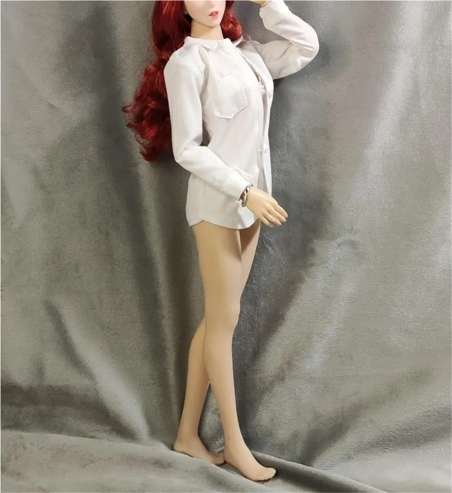 1/6 Scale Female,Figure Doll Clothes White Shirt Jacket Costume for 12" Soldier Action Figure Doll