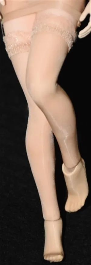 1/6 Scale Figure Doll Clothes Lace Stockings for 12 Inch Female Action Figure, Movable Doll Miniatures Accessories Doll(Beige)