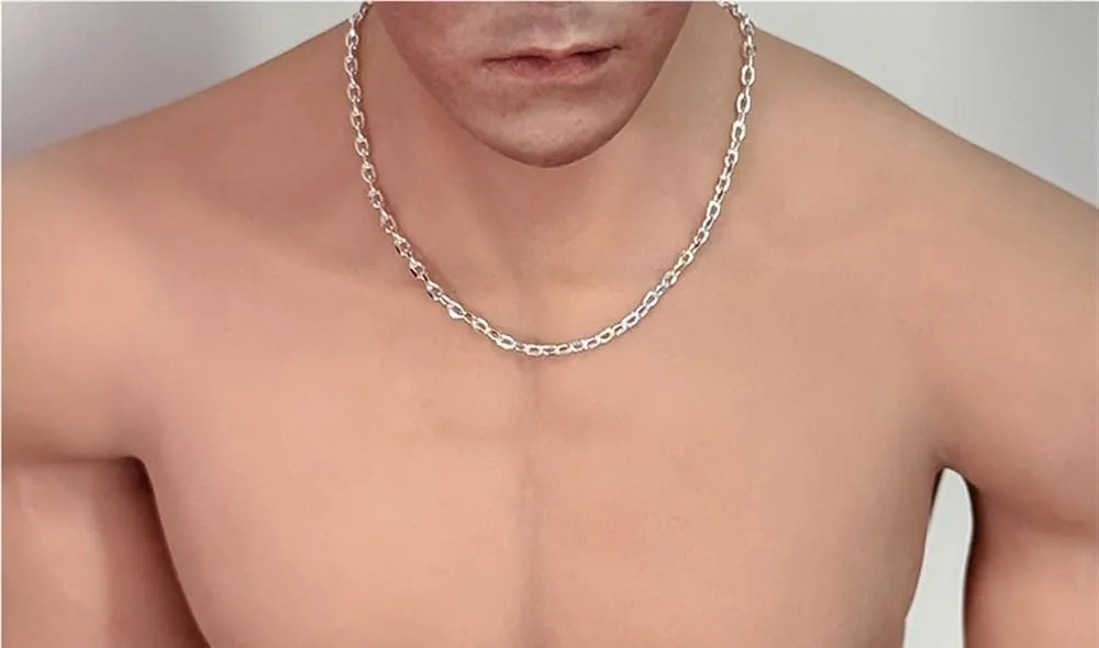 1/6 Scale Male Soldier Model Figure Doll Metal Necklace for 12 Inch Movable Action Figure，Doll Toy Miniatures Accessories Doll(Silver)