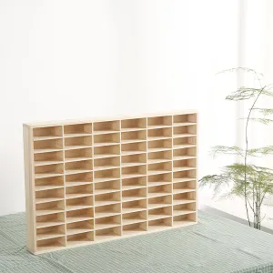 1/64 Scale Toy Car Display Case storage Cabinet, Wooden Wheel Rack Wall Mounted Toy Car Storage Car Display Rack Storage Cabinet Rack, 60 Compartments, No Door, Wooden-23.07x18.43x1.57 inch