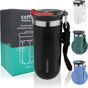 17 Oz Travel Coffee Mug Insulated Reusable Stainless Steel Coffee Cup with Lid Black Spill Proof Reusable Coffee Travel Mug For Hot and Iced Cold Drinks