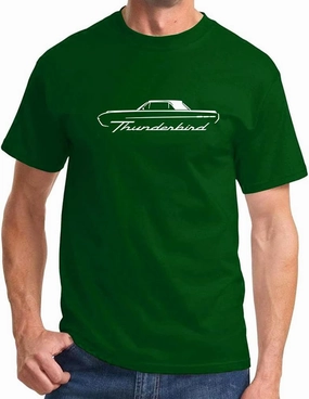 1961 1962 1963 Ford Thunderbird Hardtop Classic Outline Design Print Tshirt
