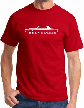 1963 Plymouth Belvedere Hardtop Classic Outline Design Print Tshirt