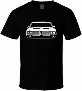 1972 Oldsmobile 442 W30 Front View Silhouette Classic Muscle Car Enthusiast T Shirt