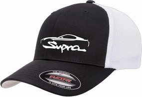 1992-02 Supra Sports Car Classic Outline Design Flexfit 6511 Trucker Mesh Fitted Cap